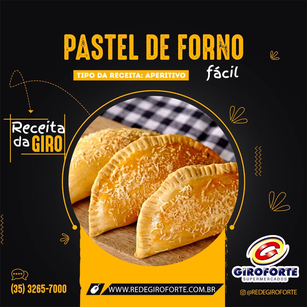 Post de receita de pastel de forno da Rede Giroforte